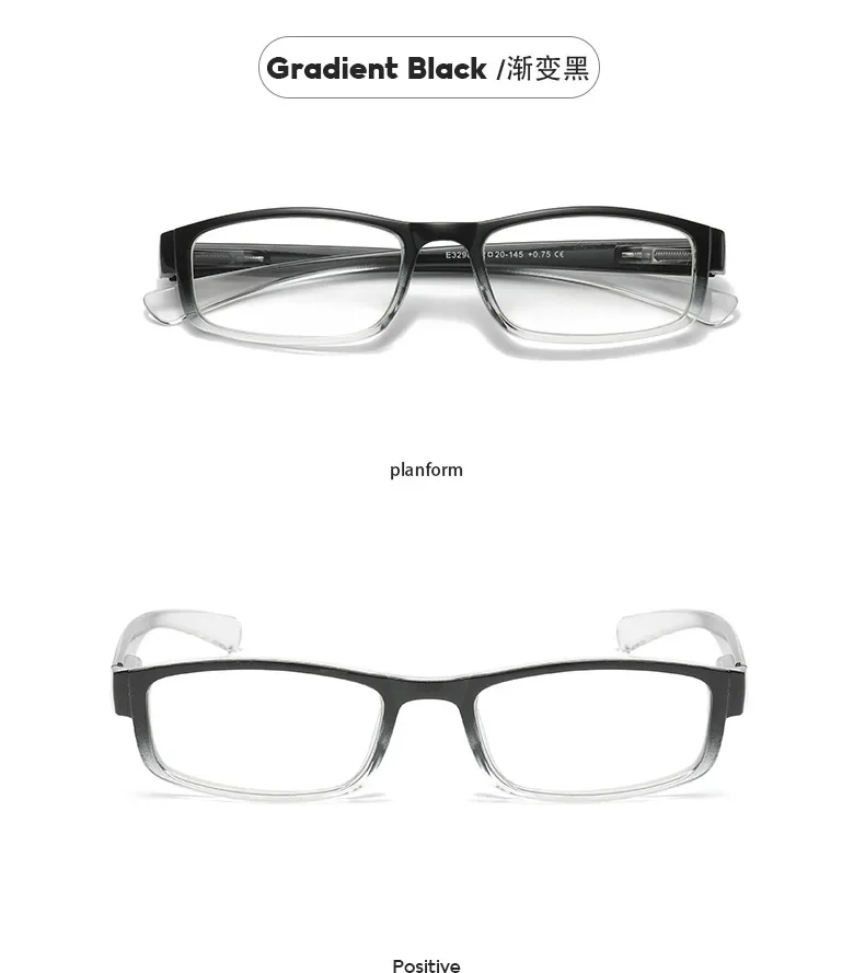 1,0 ~ 4,0 Farbverlaufs-Lesebrillengestell, Anti-Blaulicht-Brille, bequeme und leichte Lesebrille und Zubehör – Detail 16