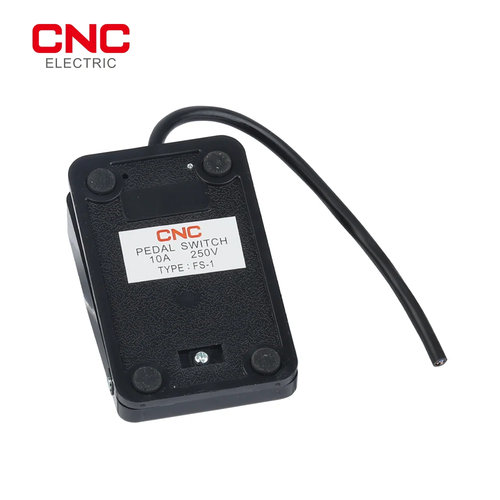 CNC FS-1 SPDT Black Nonslip Plastic Metal Momentary Electric Power Foot Pedal Switch 10A AC 250V