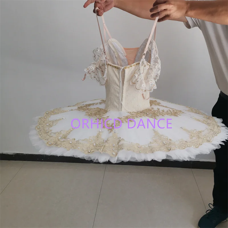 Professional High Quality 12 Layers Custom Size Kids Girls Women Adult Performance Wear White Ballet Pancake Tutu