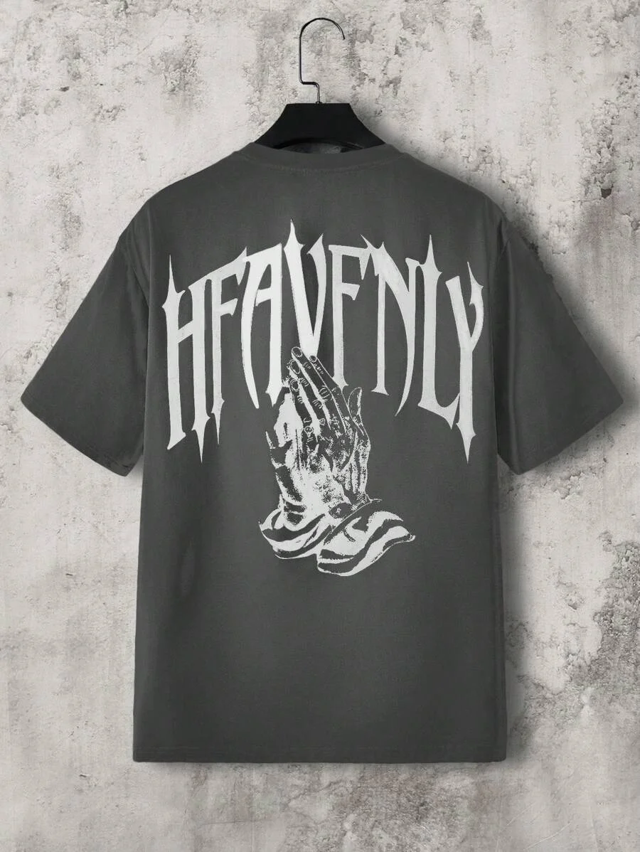 

Men's Spring/Summer New Running Sport Short Sleeve Two Hand Printed Round Neck T-shirt Top Thin Half Sleeve T-shirt Short Sleeve