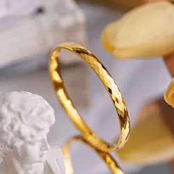 Women 9999 24K Real Gold Multi Section Diamond Laser Bracelet Exquisite Light Luxury Explosive High Gloss Circle Bangles