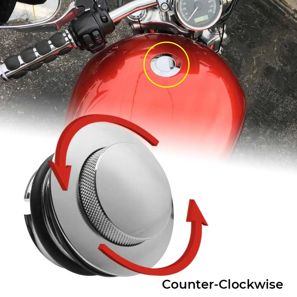 Motorcycle Pop-Up Gas Fuel Cap Screw-in Flush-Mount Fuel Cap For Harley Big Twin & Sportster XL 1996-later Accessories