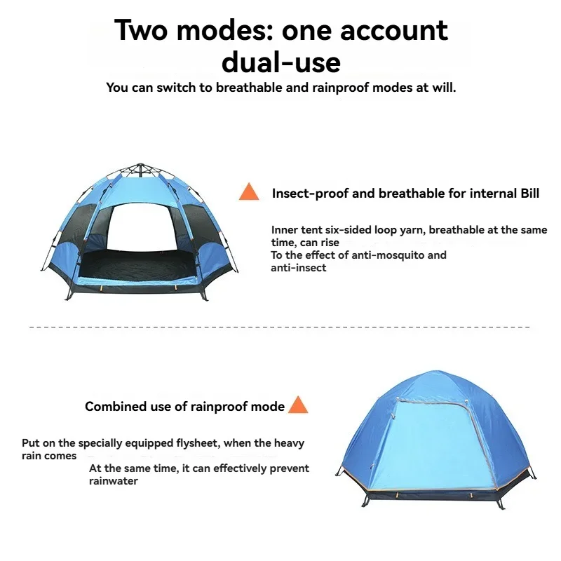 Big Space Outdoor Camping Tents 8-12 Persons Double Layers 2 Rooms 1 Living Room Luxury Waterproof Camping Tent