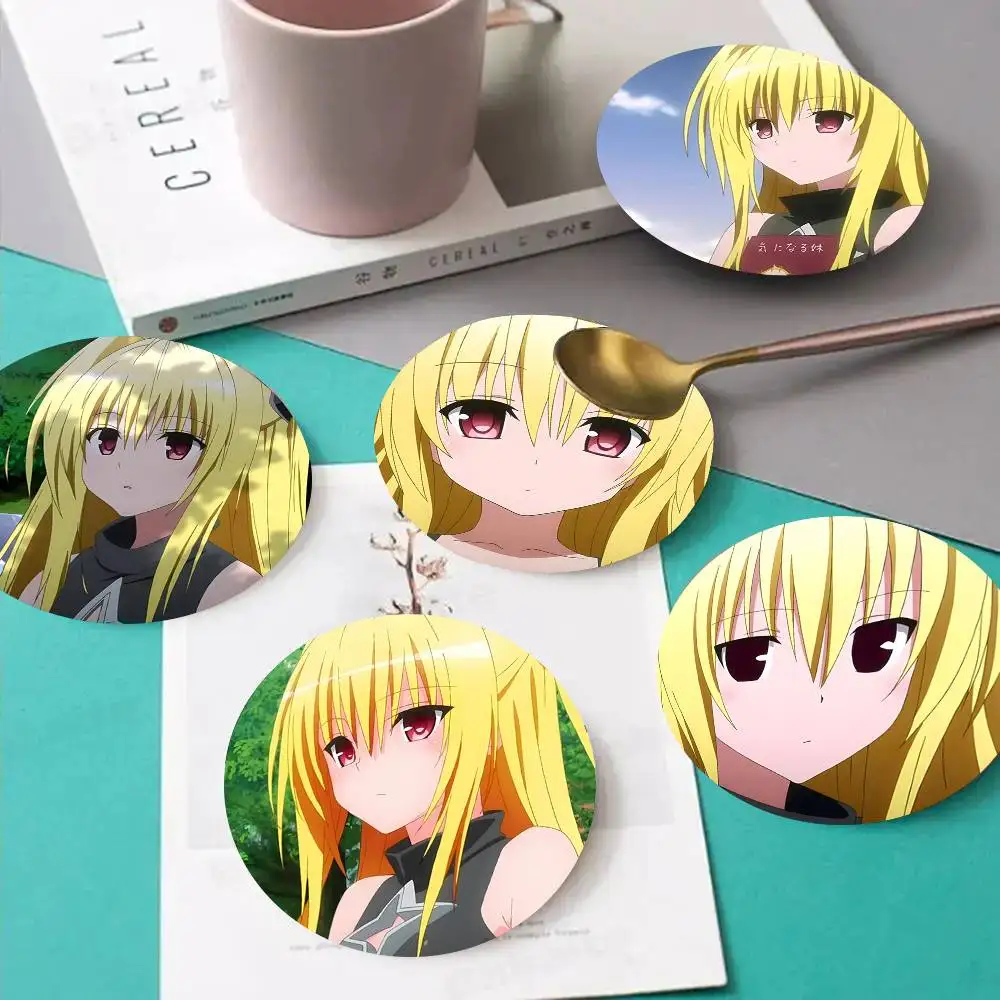 1pc Golden Darkness Anime Characters Wooden Coaster Colour Printing Cup Mat Home Desk Decoration Gifts