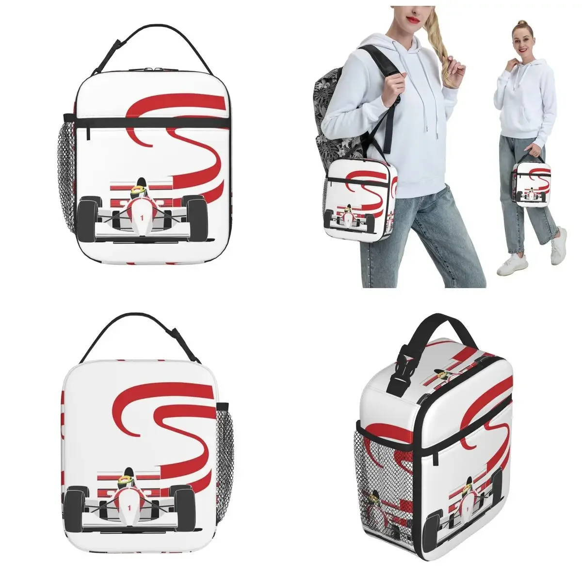 Senna The Legend Insulated Lunch Bags For School Office Ayrton Senna Racing Food Storage Bag Portable Cooler Thermal Lunch Boxes