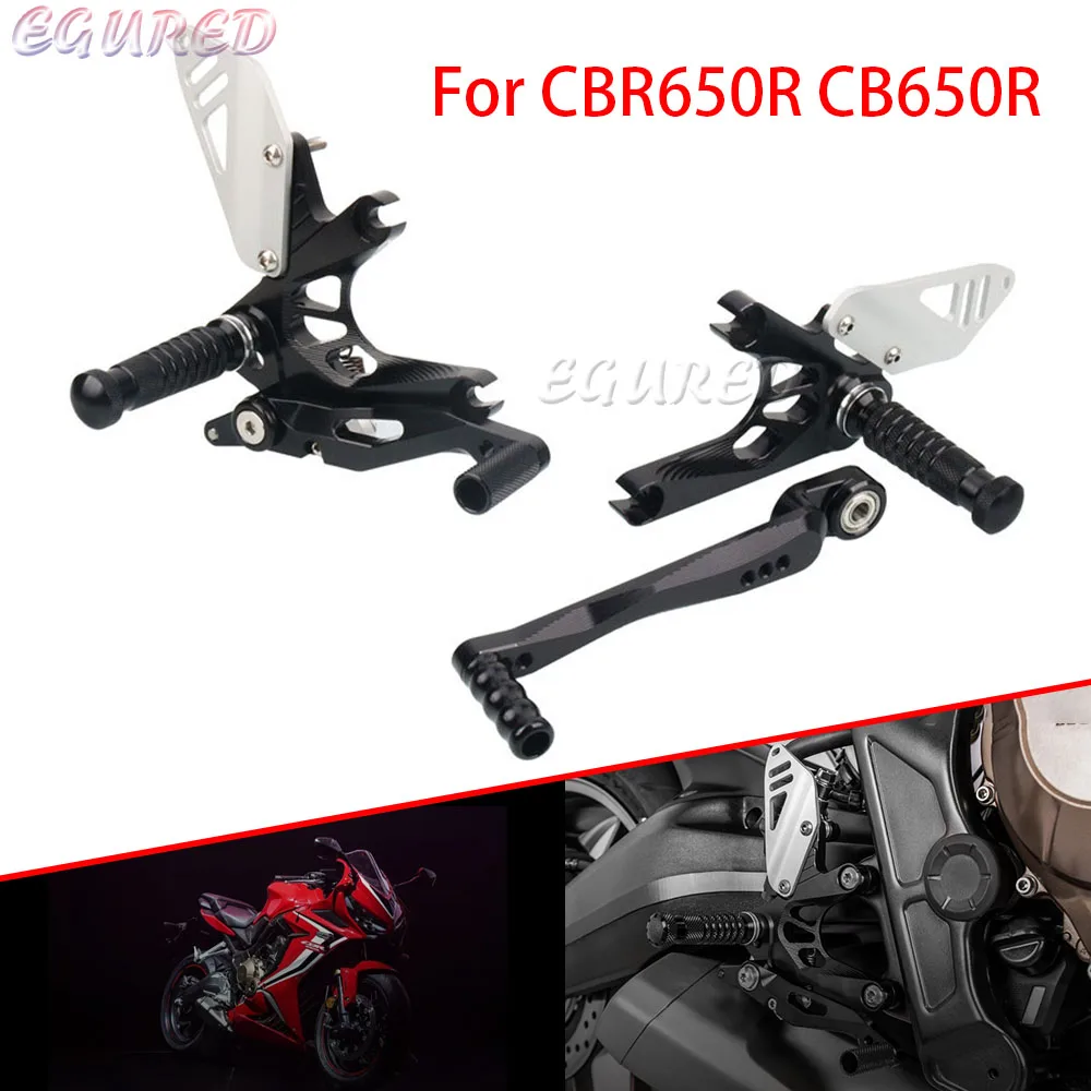 

For HONDA CB650R CBR650R CB 650R CBR 650R 2019-2023 New Motorcycle CNC Adjustable Rear Set Rearsets Footrest Foot Rest