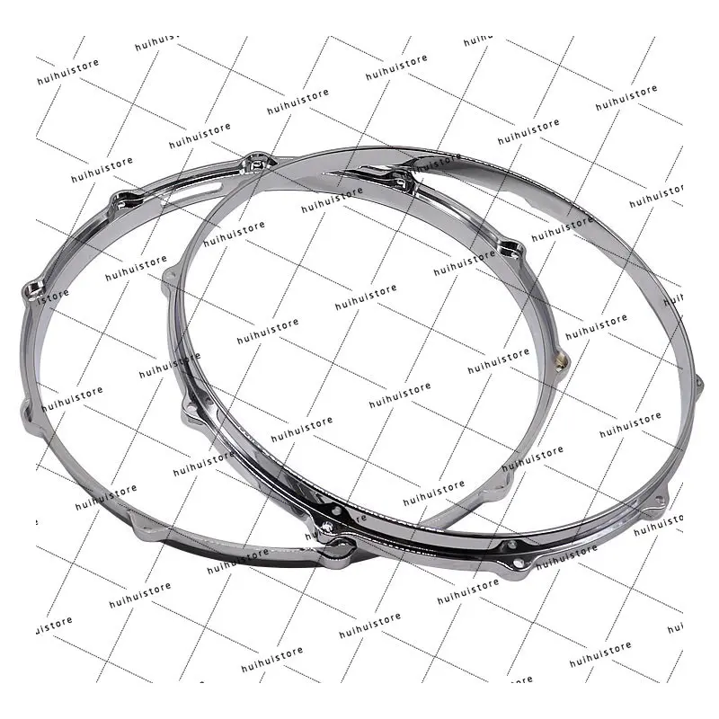 14-Inch 10-Hole Silver Die-Cast Aluminum Alloy Drum Hoop High Precision For Snare Tom Jazz Drum Kit Accessories