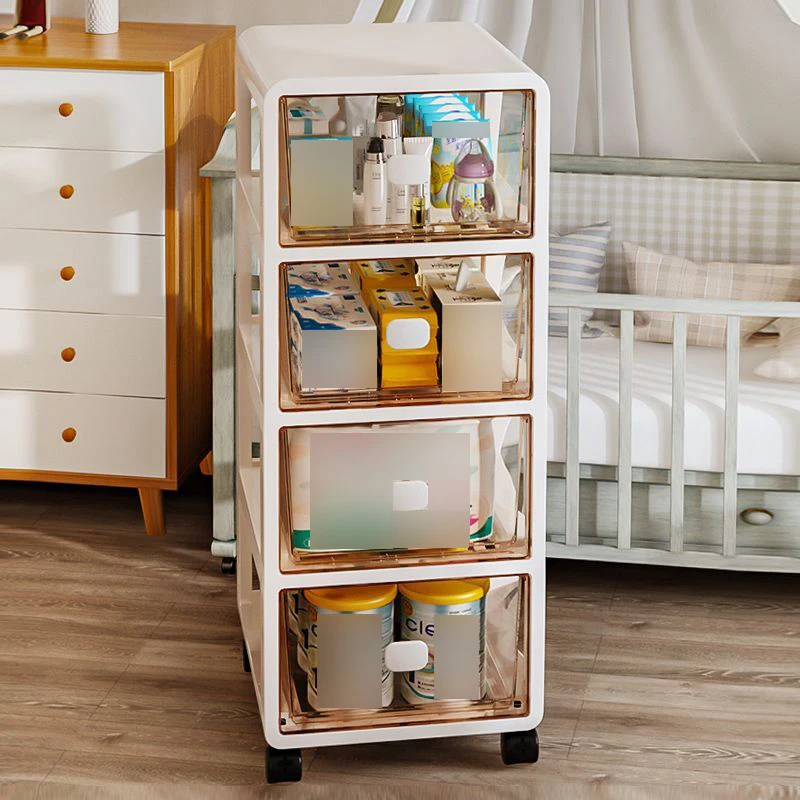 

Transparent Assembly Storage Cabinet Drawer Type Seam Cabinet Household Clothing Sorting Snacks Books Stationery Storage Cabinet