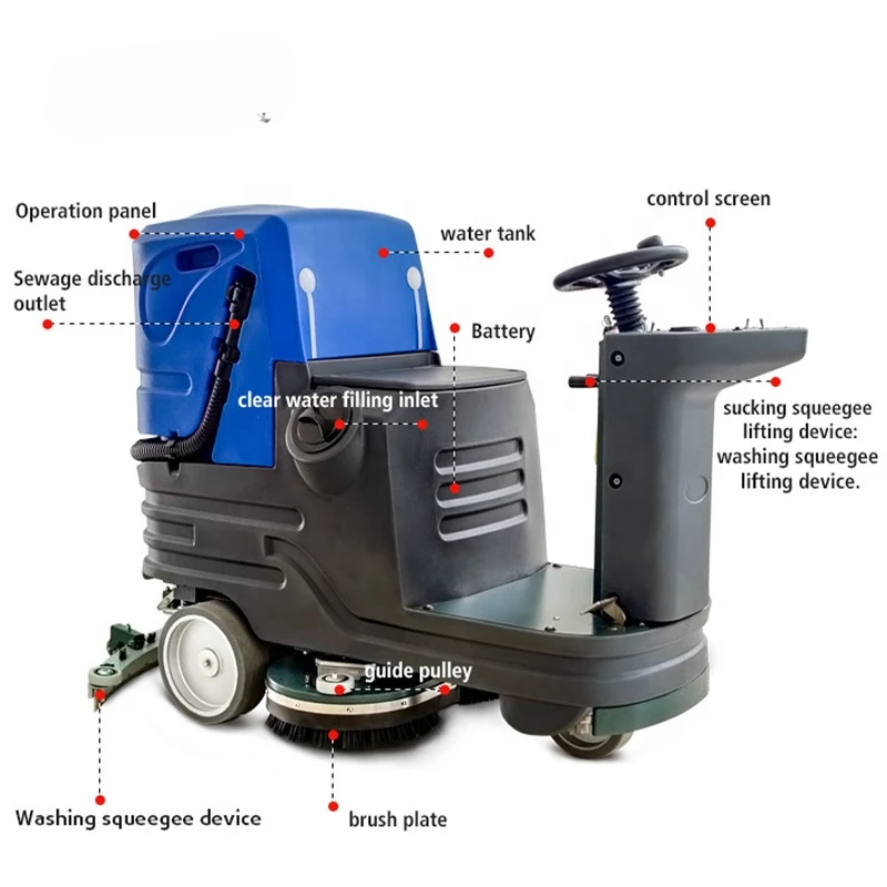 YYG Wireless Maintenance-Free Ride-On Supermarket Floor Cleaning Machine Maintenance-Free Epoxy Flooring  Made Plastic