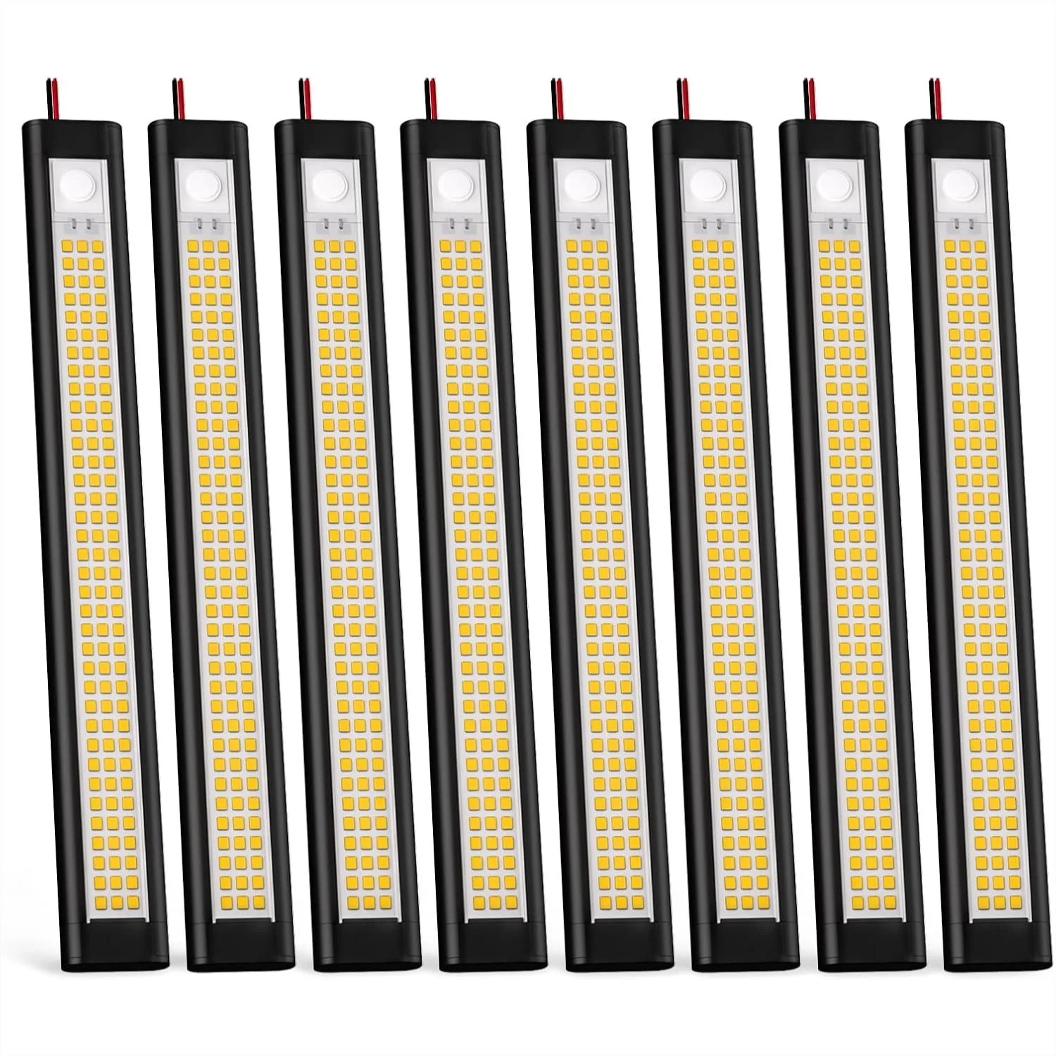 

12V LED Light for RV Interior, 1100 Lumens 9W Strip Light for Trailer Cargo Truck Van Shed 8Pack 4000K Black