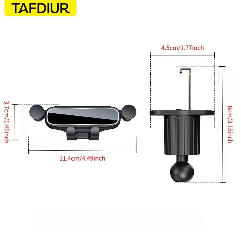 1 piece of ABS material black gravity car phone holder, gravity-sensing car air vent mount, stable and not prone to shaking, easy and simple to install, universal car navigation phone holder