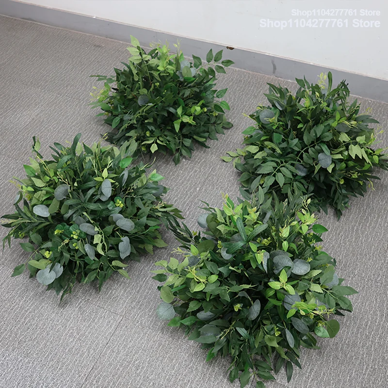 70cm bis 30cm Grüne Pflanzen Blumenball Künstliche Tischdekoration für Hochzeits- und Eventdekoration, Florale Arrangement für den Gang – Detail 7