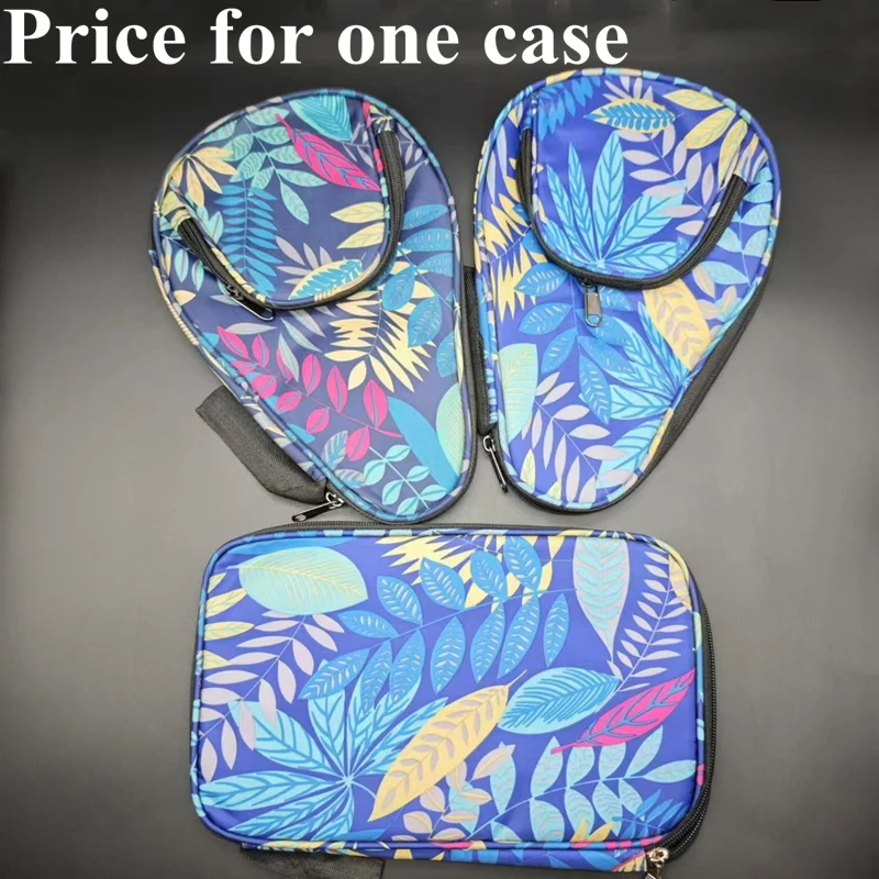 Playa Case Table Tennis Racket Case Bag Blade Bat Bag Ball Pattern Colorful leaves