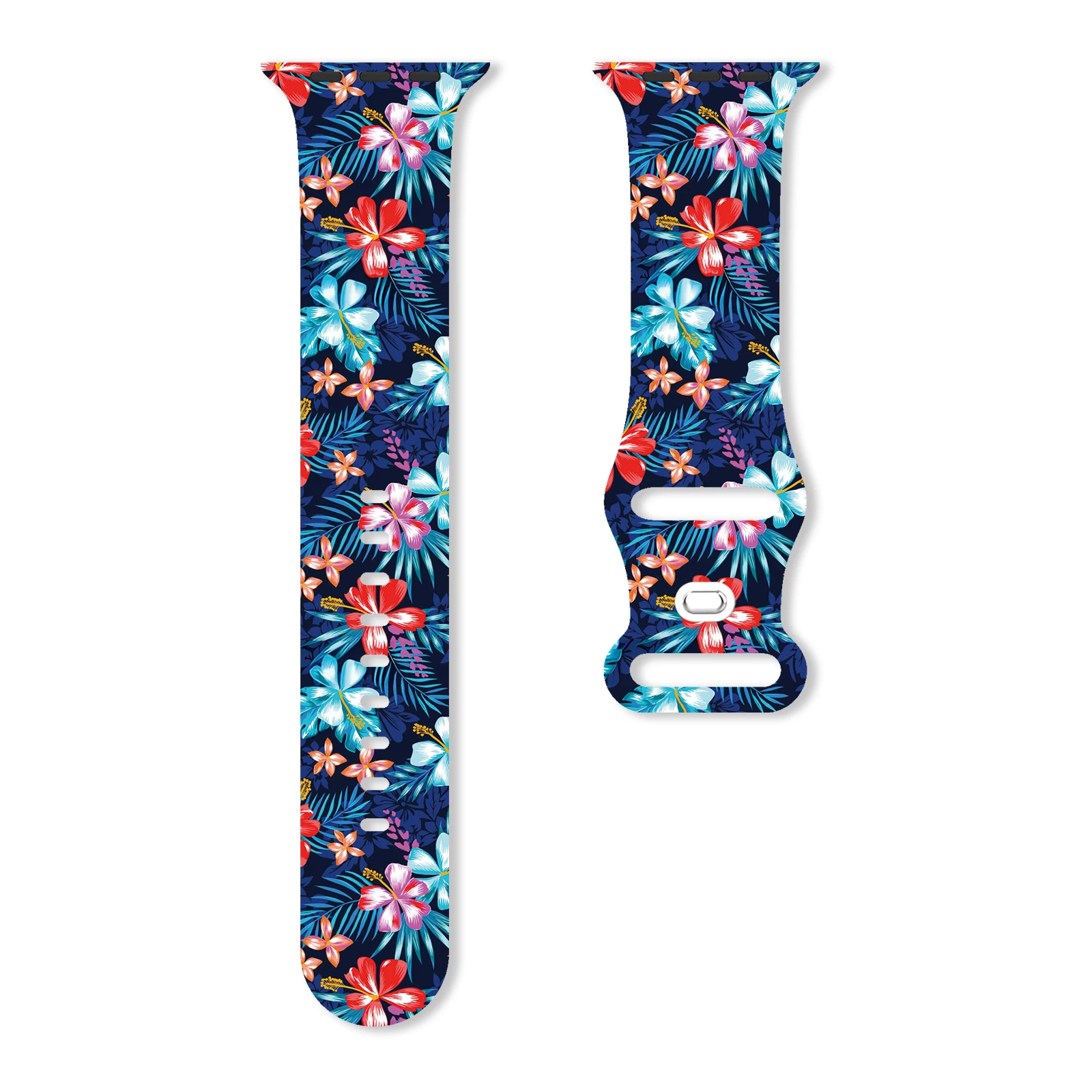 

Retro floral print watch strap for Apple Watch 11 10 9 8 7 Silicone Band Replaceable Bracelet for iWatch 38mm 41mm 42mm 46mm