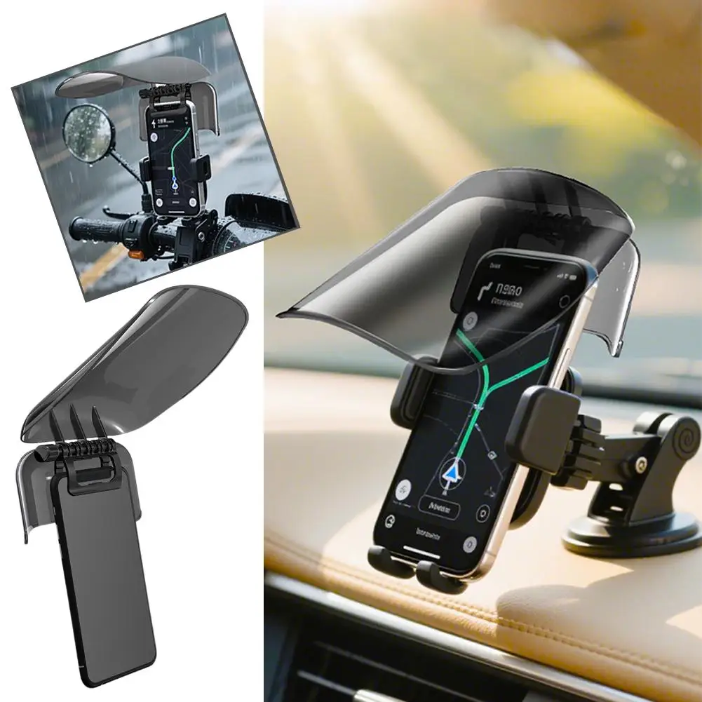 Sun Hat Style Phone Mount Sun Shade Rainproof Universal Fit Extended Sun Visor Adjustable Creative Riding Gear Outdoor image 5