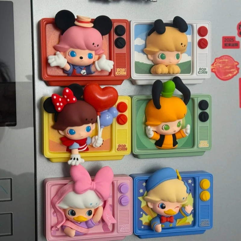 Popmart Dimoo World Dimoo Tv Show Series الثلاجة صندوق أعمى ألعاب لطيفة تحصيل سطح المكتب الحلي الزخرفية Kawaii هدية