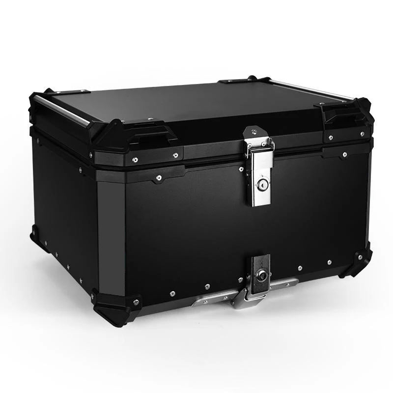 STLF F2-MOTO 100L حافظة علوية من الألومنيوم الأسود للدراجات النارية صندوق طعام مقاوم للماء التسليم مع نظام قفل سريع الإصدار #1