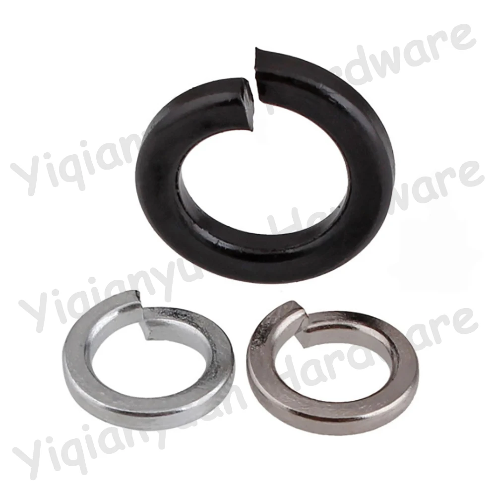 Yiqianyuan M2-M30 DIN127 Podkładka zabezpieczająca sprężynę klasy 8.8 - elastyczne uszczelki ze stali węglowej z czarnym tlenkiem/ocynkowaną/jasno niklowaną