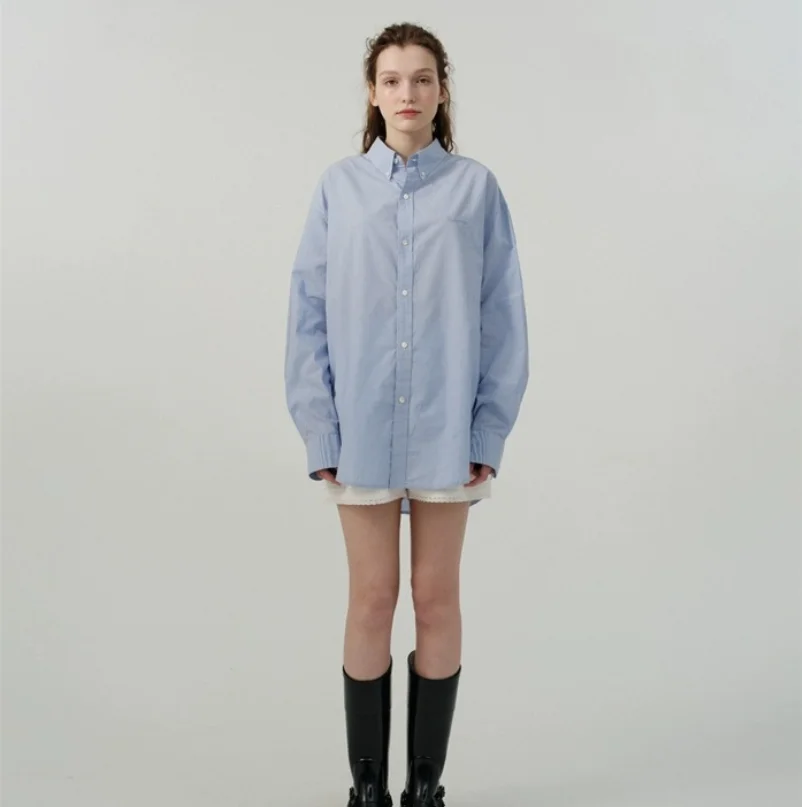 เสื้อคลุมลำลองลายทางยาว ป้องกันแสงแดด TheBarnet Eight Milk ดีไซน์เรียบง่าย ผ้าฝ้ายระบายอากาศ ฤดูร้อน 2025