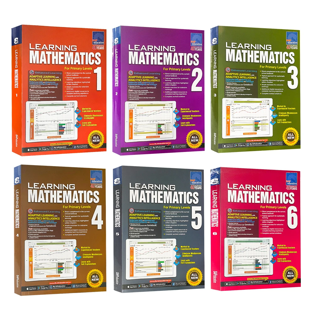 

6 books/Set Sap Learning Mathematics Book Grade 1-6 Children Learning Math Books Singapore Primary School Maths Textbook