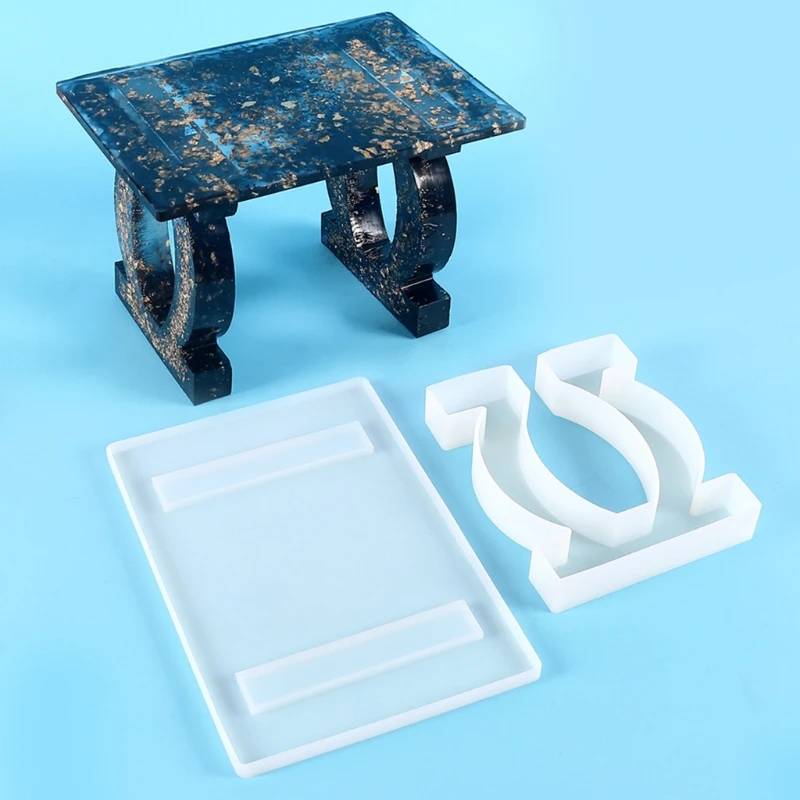 

Small Laptop Desk Epoxy Resin Mold Table Tray Silicone Mould DIY Crafts Decoration Casting Tools