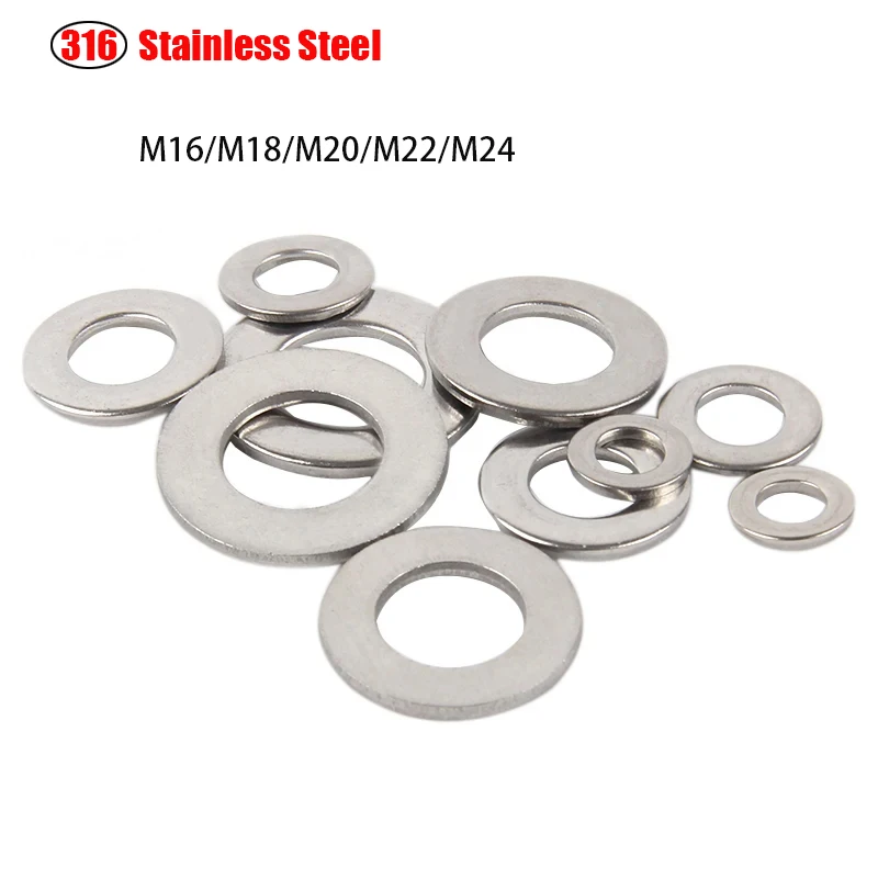 M16 M18 M20 M22 M24 316 Stainless Steel Thickened Enlarged Washer Ultra-Thin Metal Screw Flat Washer