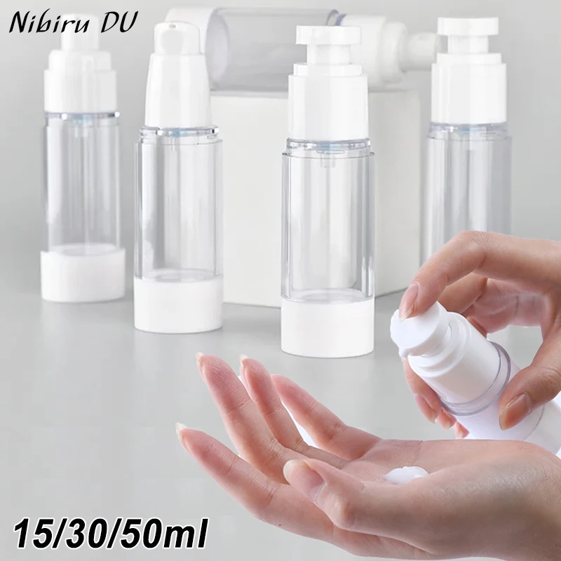 15/30/50ml Travel Press Type Mini Vacuum Empty Spray Bottle Refillable Bottle Dispenser Portable Travel Container Skin Care Tool