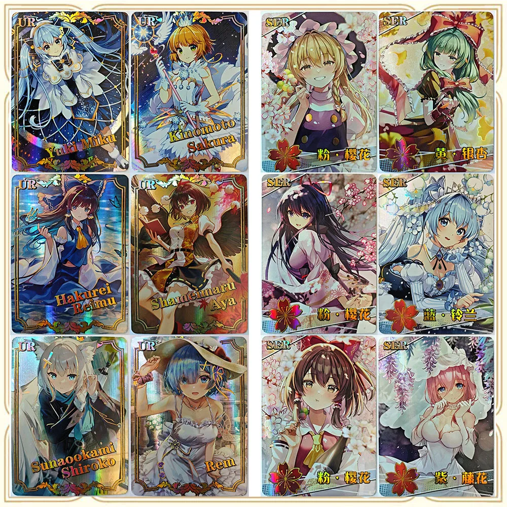 Anime Goddess Story 2M13 UR SER Rem Yuki Miku Aya Reimu Shiroko Sakura Collectible Card Boy Games Toys Christmas Birthday Gifts