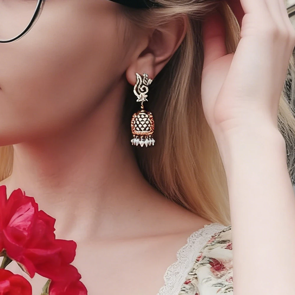 

Gypsy Jewelry Retro Ethnic Indian Jhumka Small Bells Beads Drop Tassel Earrings Bridal Women Bohemian Wedding Party Jhumki Gift