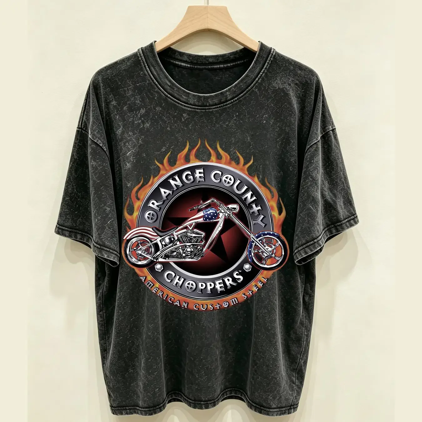 washed T Shirt Vintage Orange County Choppers Biker Motorcycle Y2k Adult Large OCC long sleeves vintage Washed Unisex