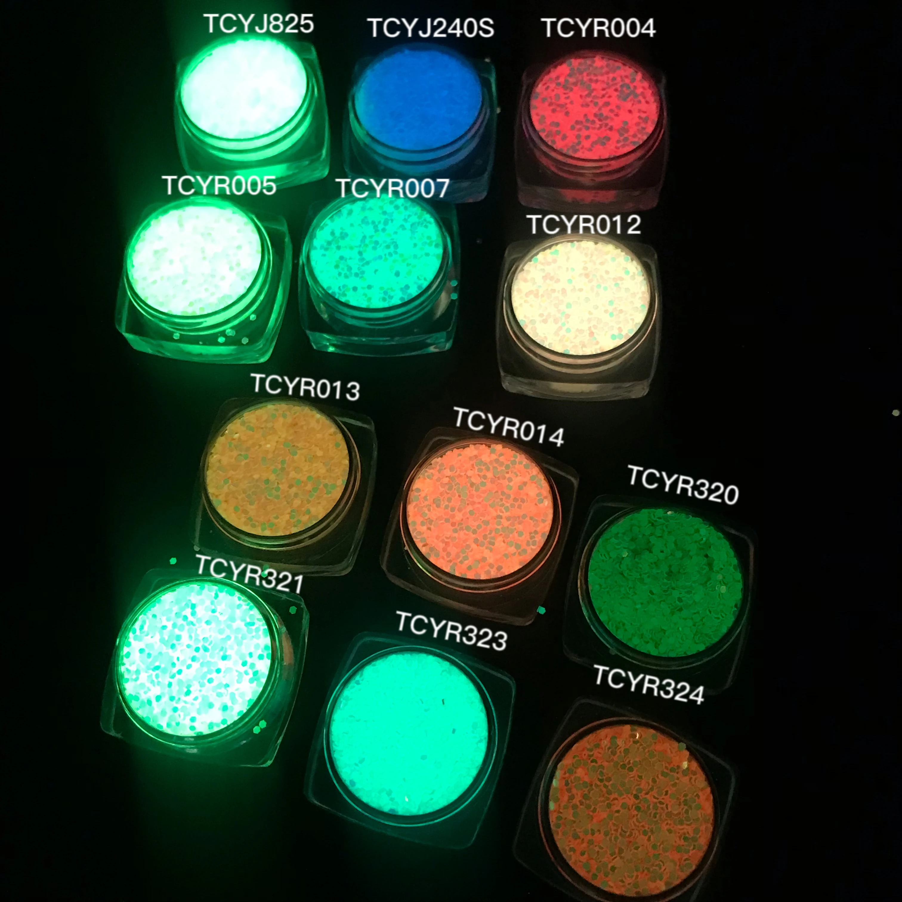 

TCT-717 Luminous Glow In Dark Iridescent Nails Art Glitter Long Last Glowing DIY Tumbler