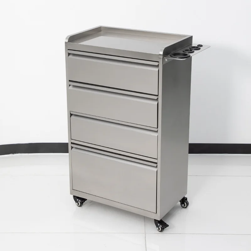 Stainless Steel Salon Cabinet For Barber Shop And Beauty Salon Hair Styling Tools Perm Dye Cart Storage Drawers