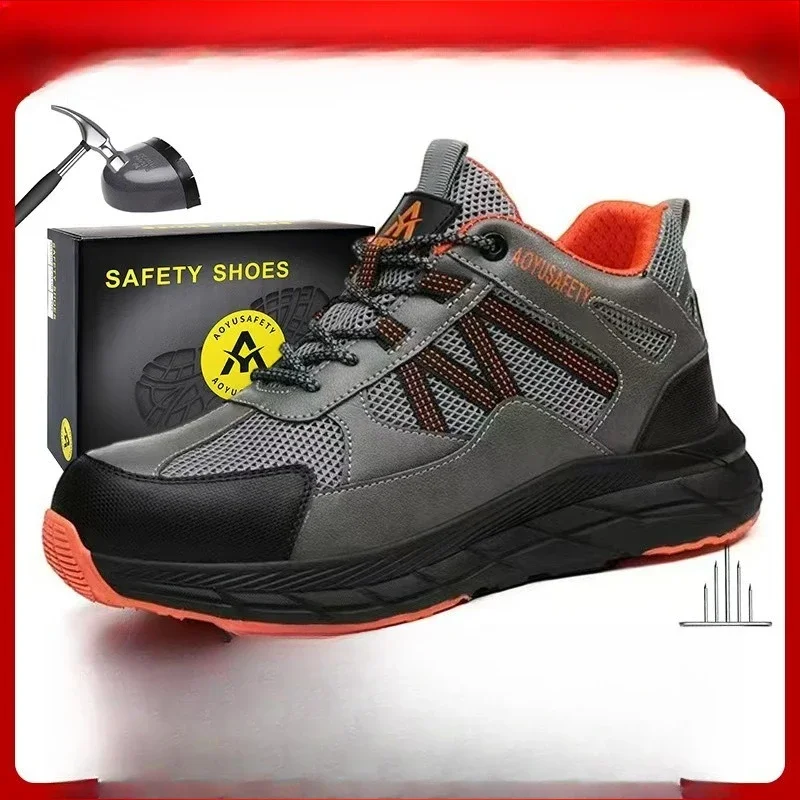 DurableLabor Insurance Shoes Men's Steel Baotou Wear-resistant And Breathable Men's Safety Shoes Soft Sole Anti-smashing