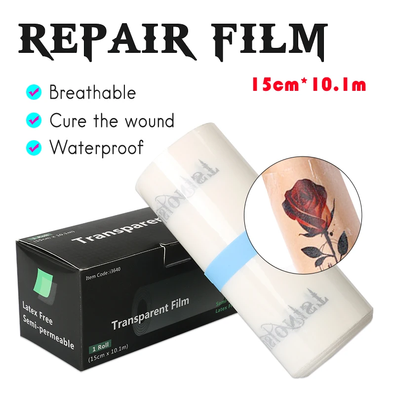 

1 Box ﻿Transparent Protective Film Tattoo Restoration Tape Breathable Waterproof Tattoo Aftercare Repair Film Self-Adhesive