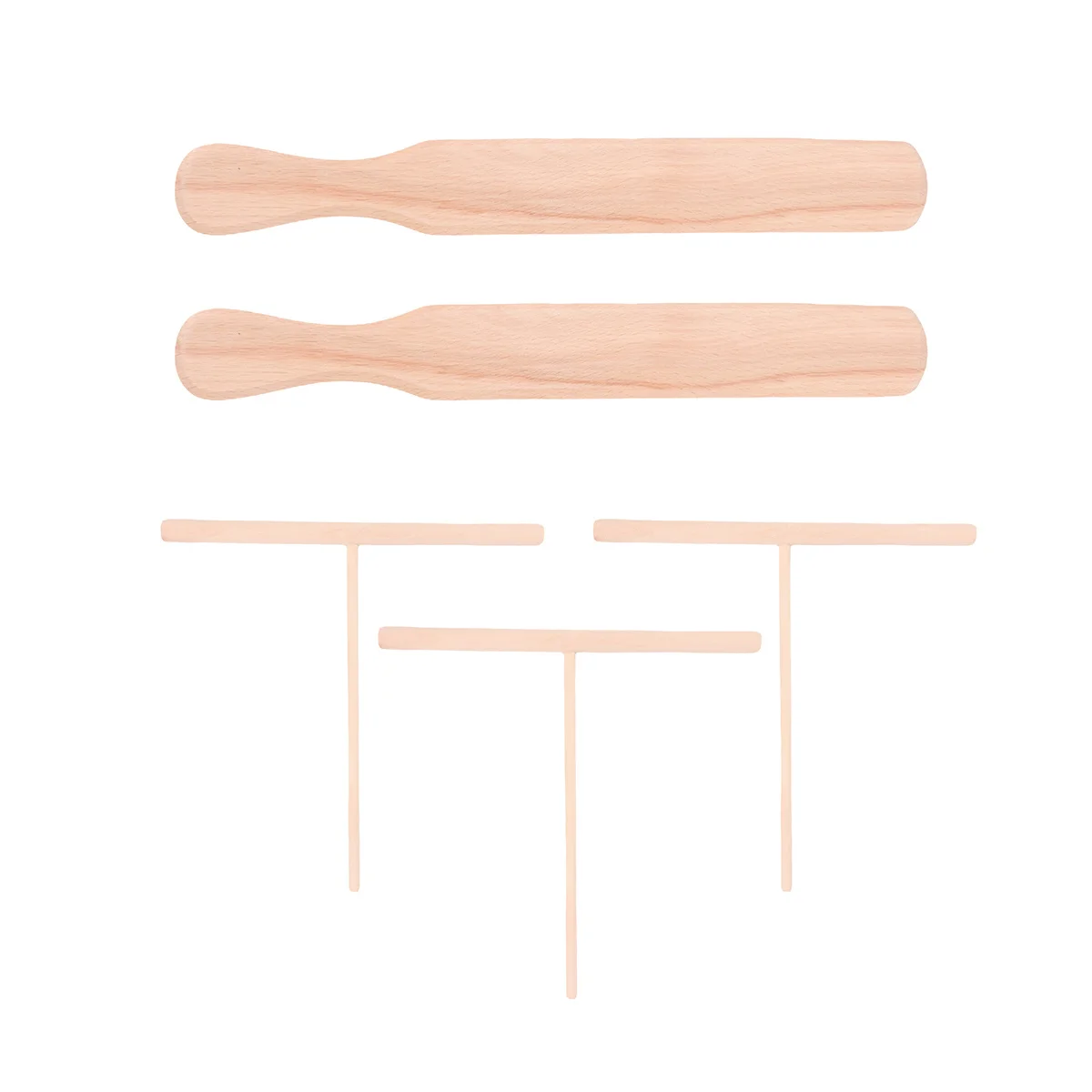 

5Pcs Wooden Crepe Spatula Spreader Set T-Shaped Spreader Flat Pancake Flipper Cooking Breakfast Tool Kitchen Maker Kit