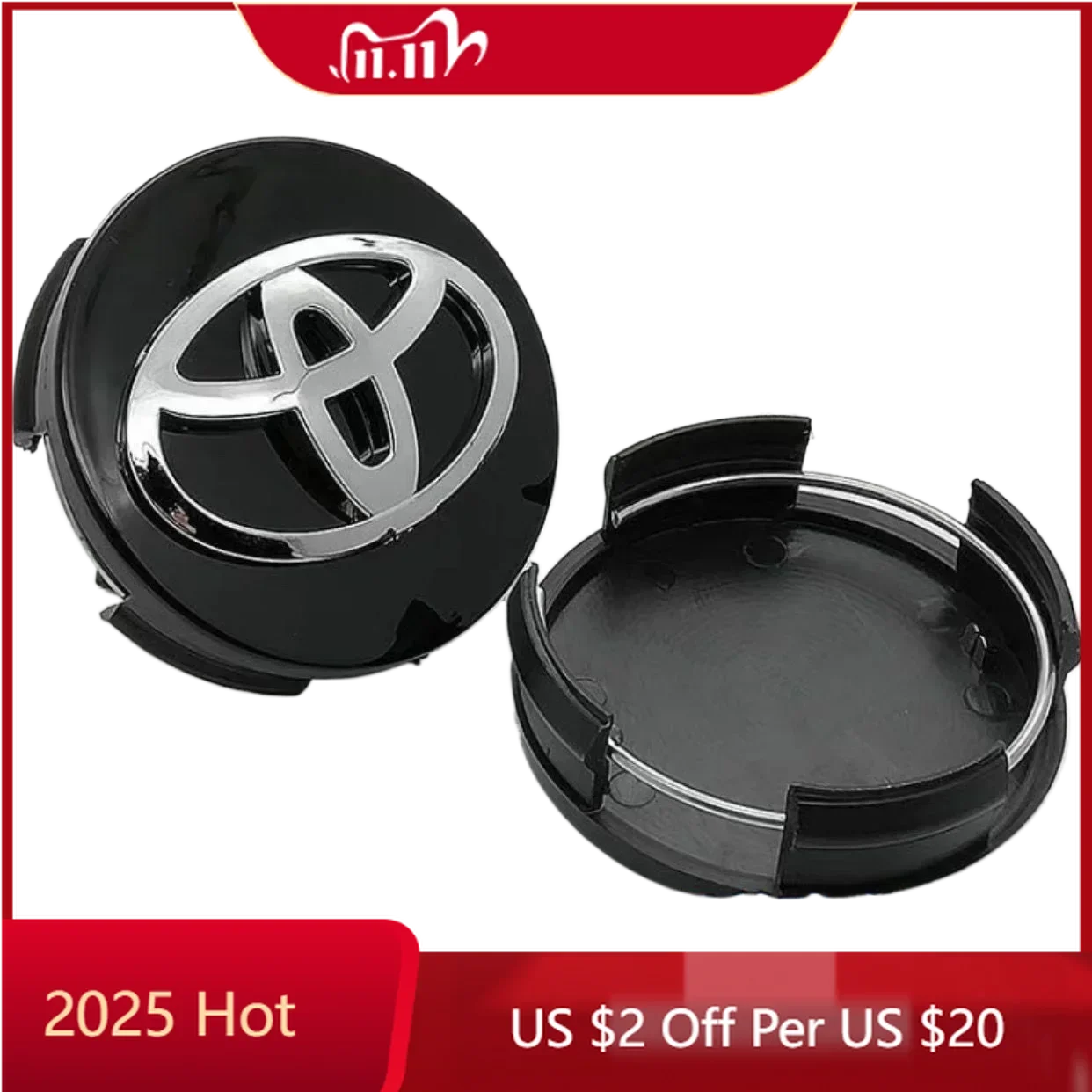 

Для Toyota 2026 новые колпаки ступиц, 4 шт., 57/62 мм, значок центральной крышки ступицы колеса автомобиля для Toyota C-hr Prado Rav4 Yaris Hilux Prius Aven