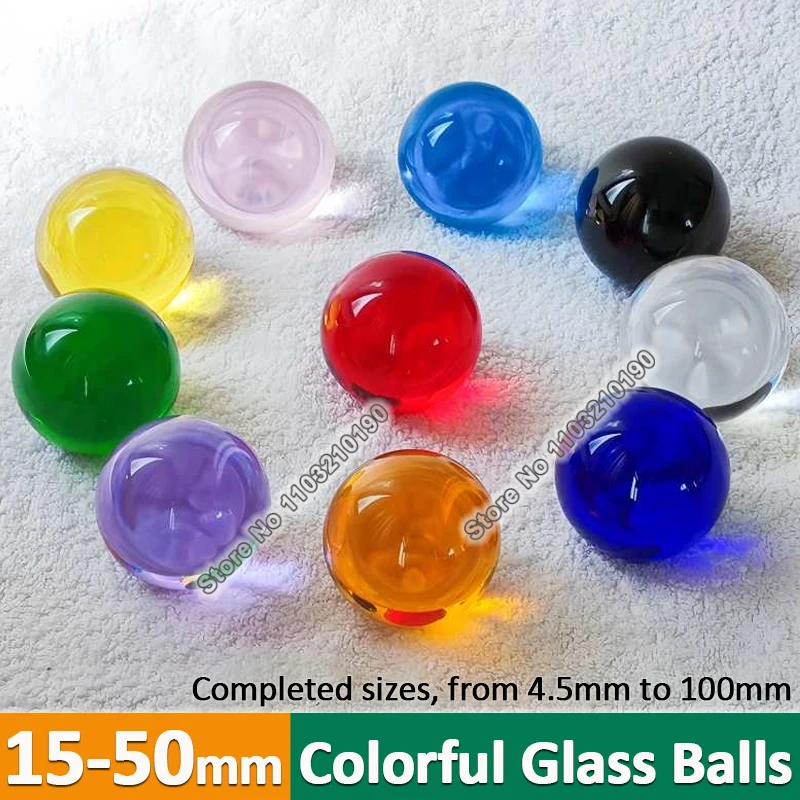 

1-10pcs Solid Color Glass Balls 15/16/20/25/30/40/50mm Crystal Ball Ornaments Photography Ball Decorative Spheres Fish Tank Ball