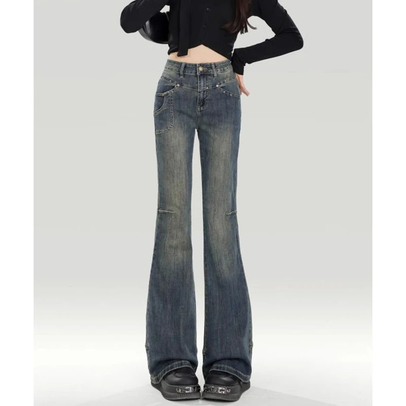 

New Hip Hop Girls Baggy Straight Leg Jeans Female Korean High Waist Thin Pants Lady Retro Fashion Designer Trousers