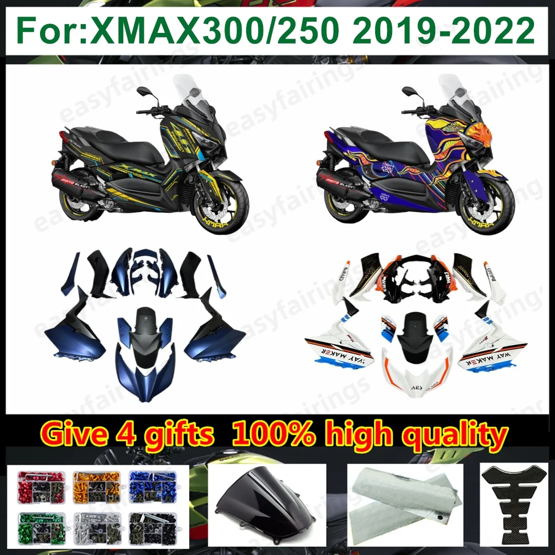 Premium ABS Plastic Scooter Fairing Kit Full Bodywork Replacement For XMAX300 19‑22 2019‑2022 Aftermarket Complete Body Panel