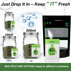 2-Way Humidity Control Packs Size 4g/ 8g, 62% RH Humidifier Packs Hydration Moisture Balancer Packet For Storage Herbs Flowers