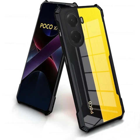Прозрачный акриловый противоударный бронированный чехол для Poco X7 Pro PocoX7Pro Poko Little X7 Pro X7Pro, мягкая защитная крышка из ТПУ