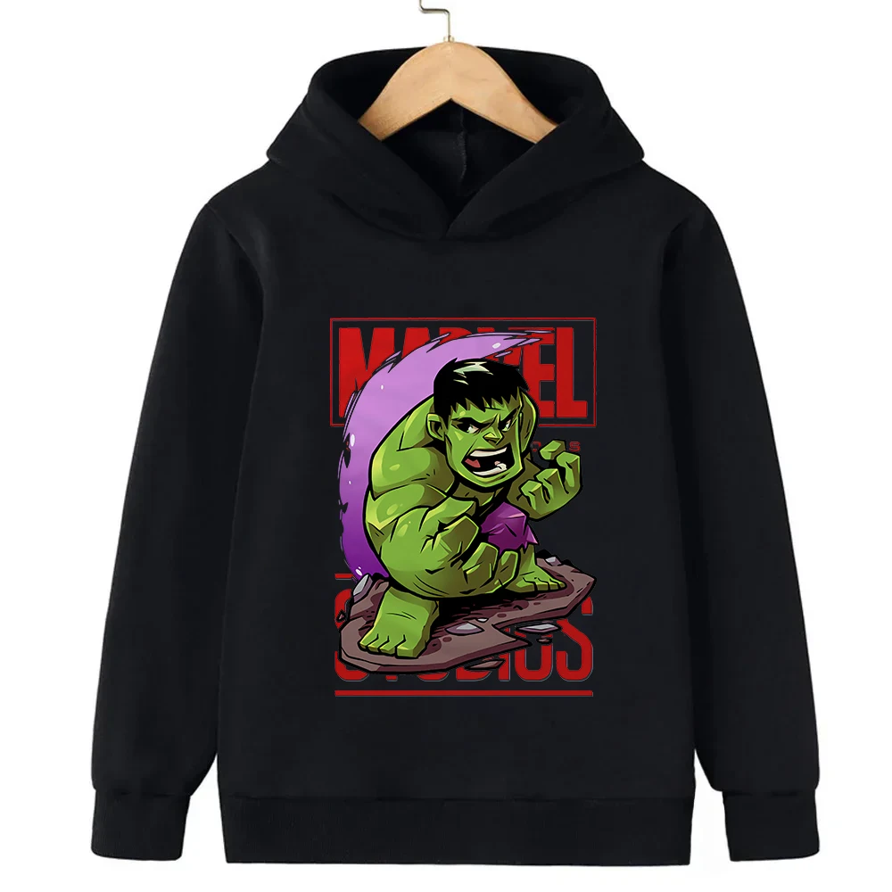 Marvel Avengers Hulk Boy Girl Children Hooded Hoodie Kid Clothes Autumn Superhero Casual Fashion Sport Sweatshirts Pullover