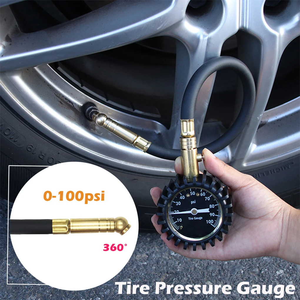 Universal Car Analog Tire Pressure Meter Bicycles High Accuracy 360-degree Rotation Tyre Gauge Portable Automotive