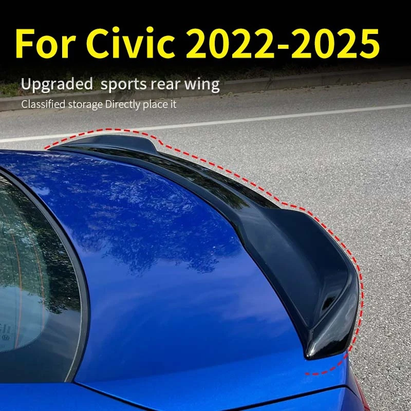 

For Honda Civic 2022-2025 Carbon Fiber Rear Trunk Lid Spoiler Wing Spoiler Trunk Rear Spoiler Wing Car Modification Accessorie
