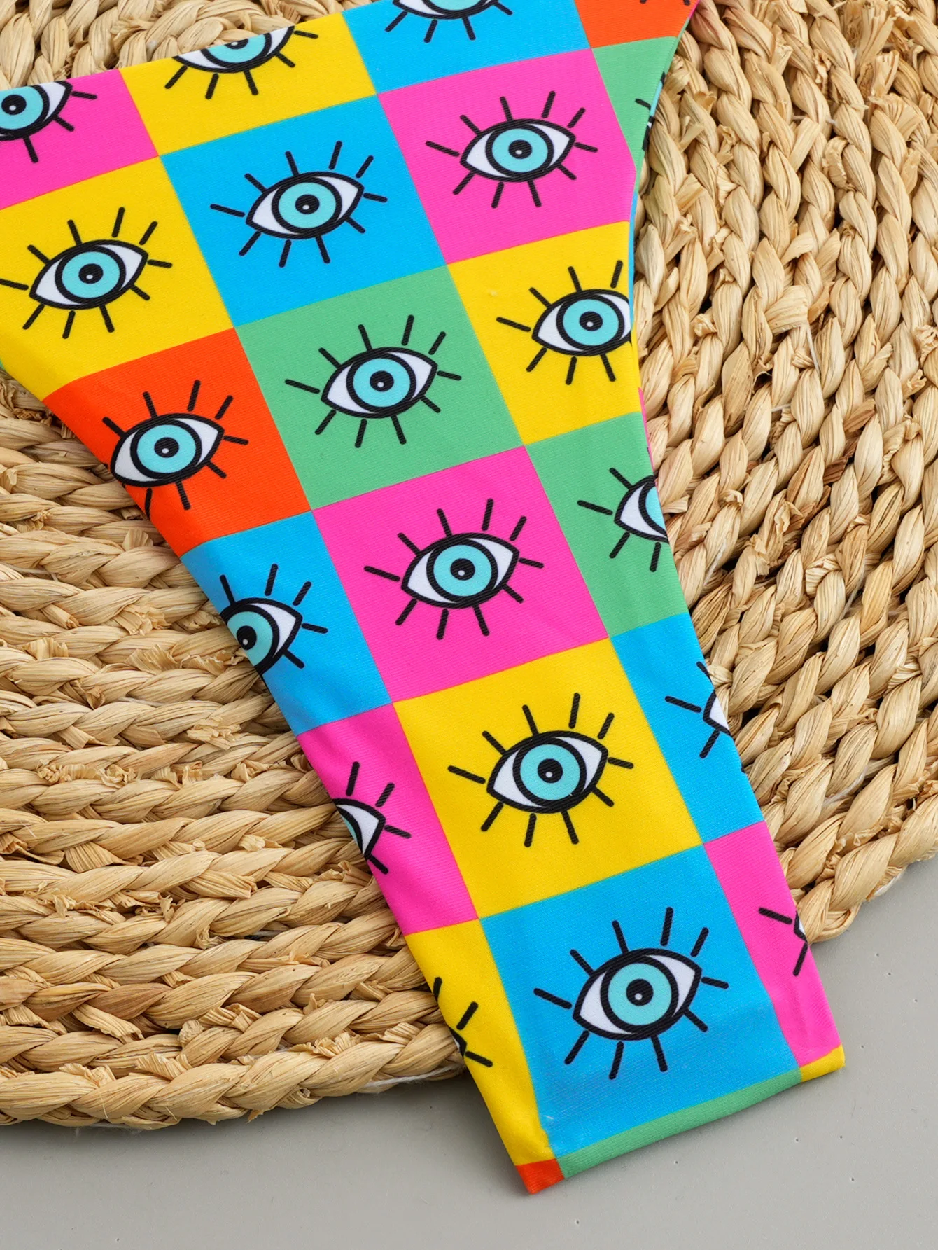 مثير مثلث رفع ثوب سباحة مثير الجانب سلسلة ثونغ البيكينيات النساء الكرز عيون طباعة المايوه مبطن ملابس السباحة ملابس الشاطئ #6