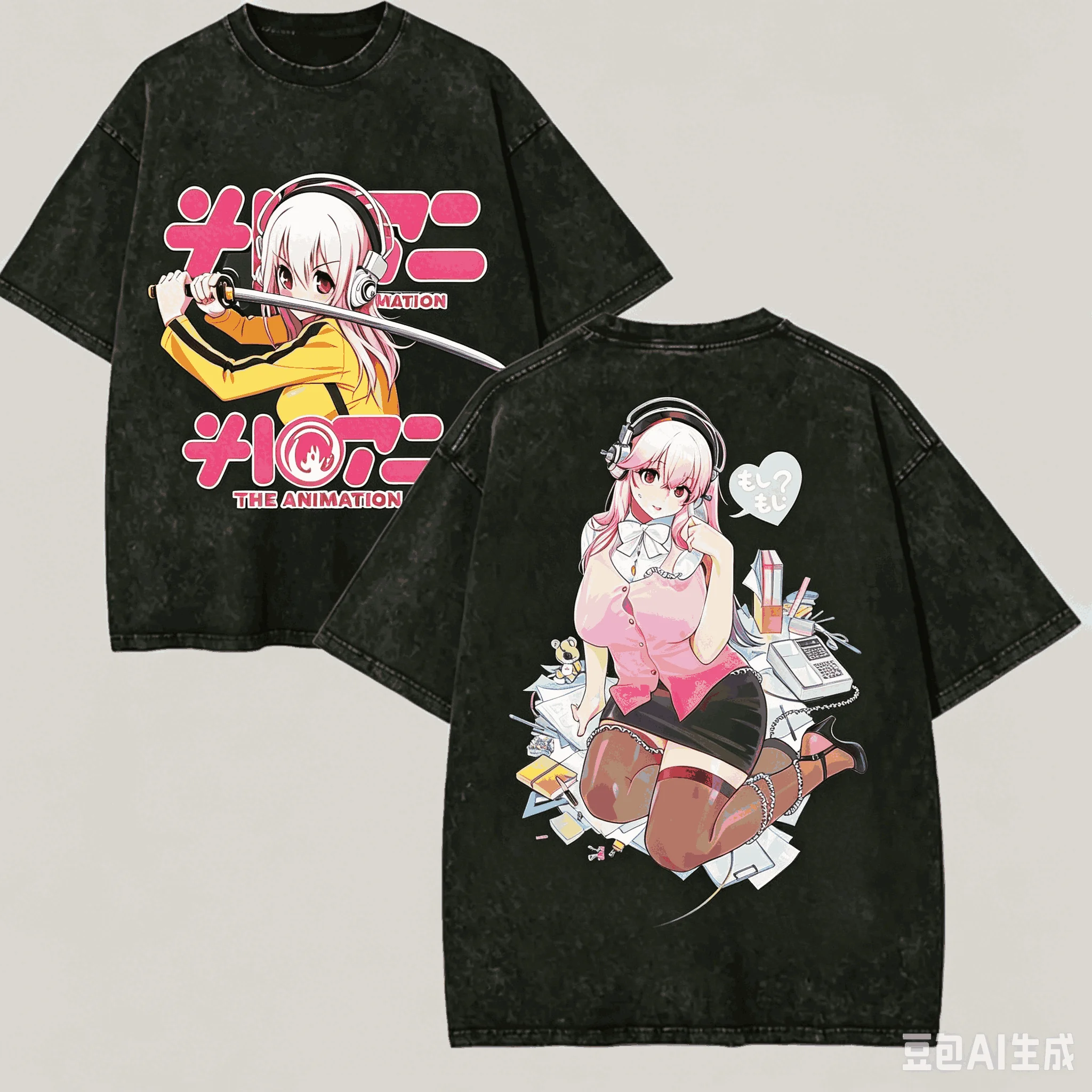 Super Sonico Washed T-shirt Anime Lover Harajuku New Model U