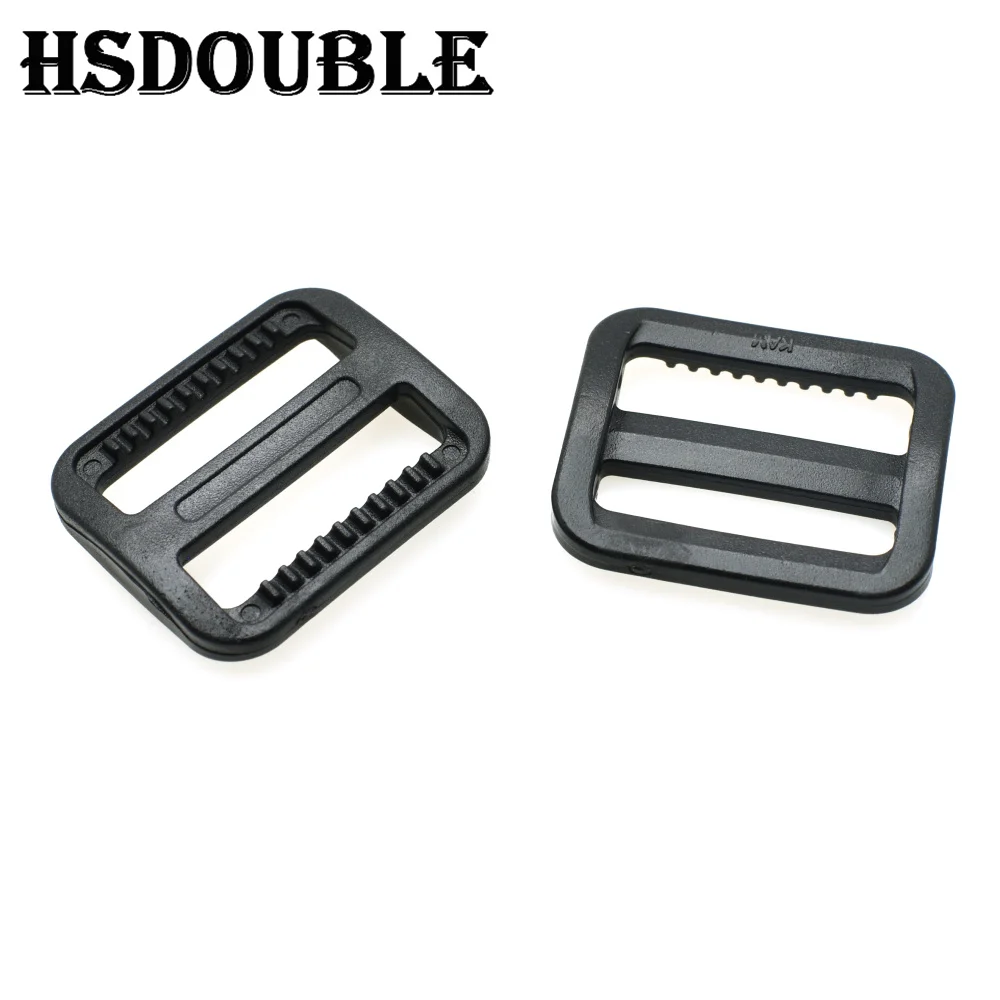 10 Pcs/PackPlastic Slider Tri Glide Adjust Buckles Wider Style Backpack Straps Webbing Black