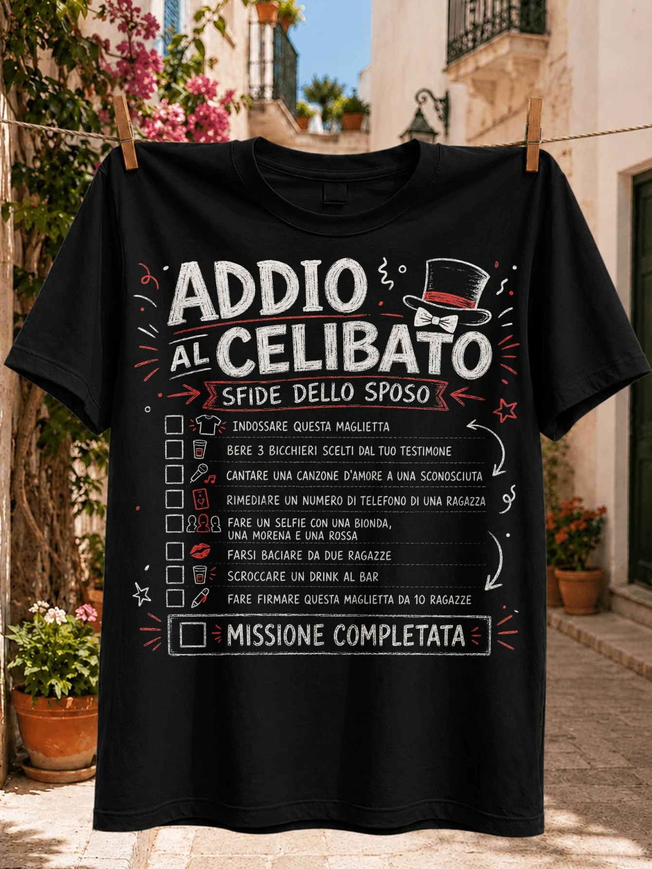 Men'S Grooming Checklist - T-shirt unisexe « Addio al Celibato