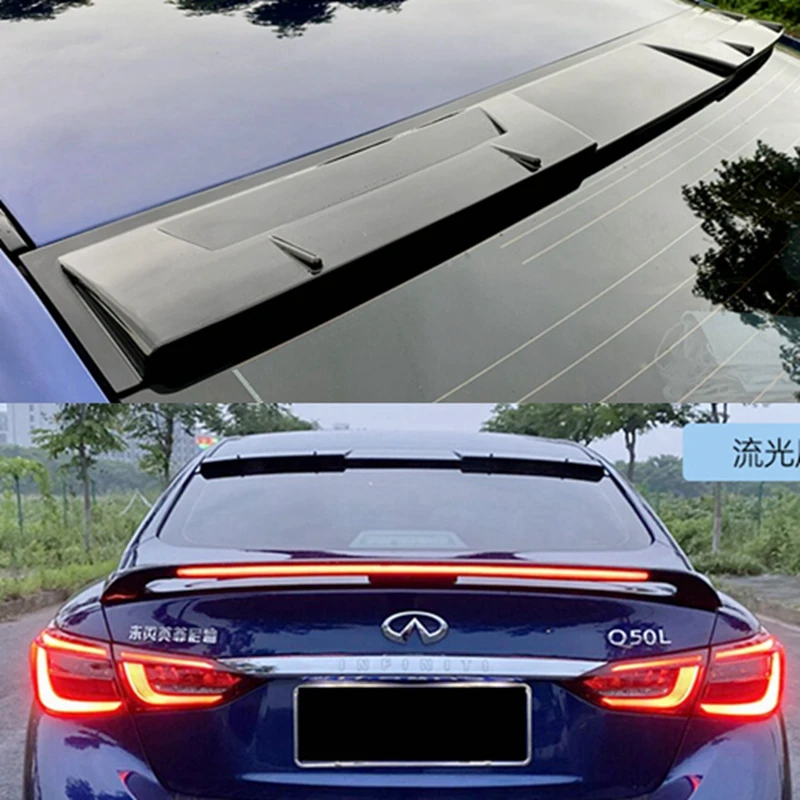 

For Infiniti Q50 Q50S Q50L roof spoiler ABS material black top wing 2014-2020