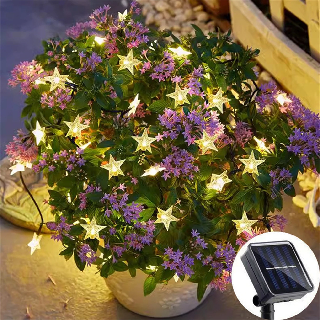 سلسلة ضوء النجوم الشمسية الخارجية ، أكاليل وميض ، أضواء خرافية مزخرفة ، مصباح عيد الميلاد ، حفلة الأعياد ، ديكور الزفاف ، 50 LED ، LED LED #4